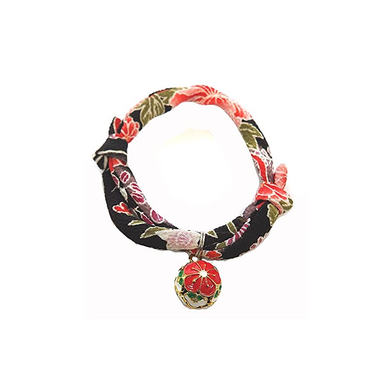 Collar: Cat collar, cat bell charm (fireworks black, plum red),