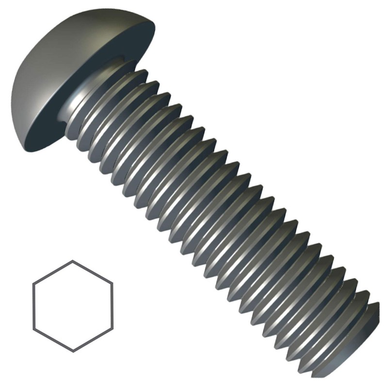 M6 (20mm) Hex Socket Button Screw (Pack of 25) Buttons