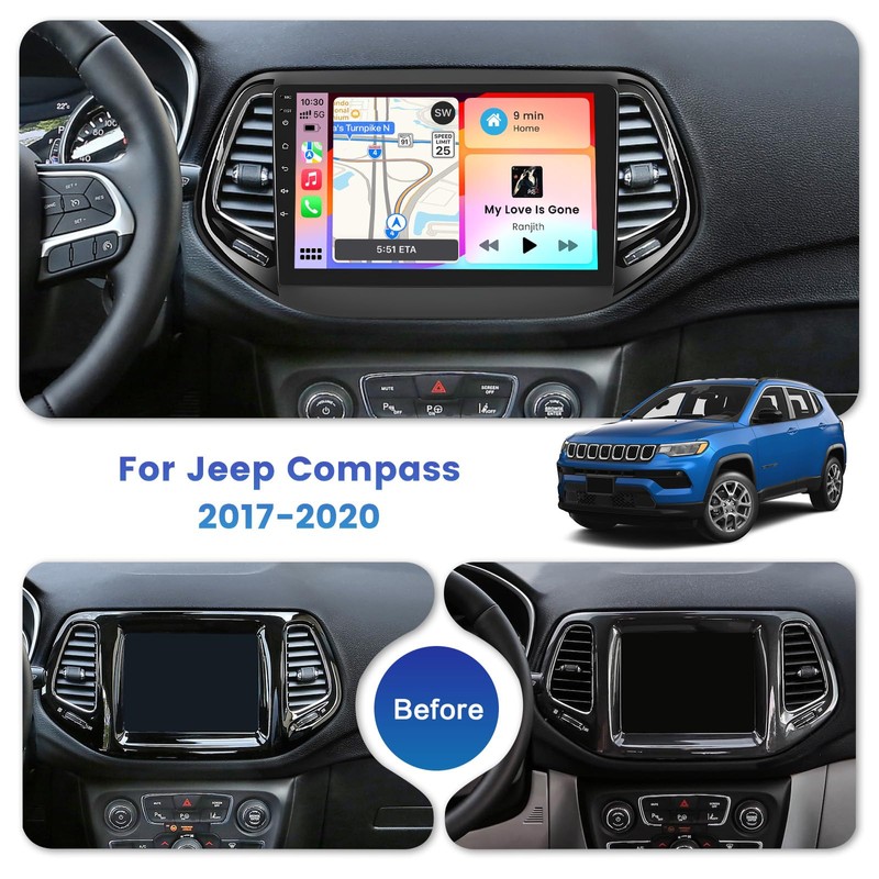 Inefala [2+64GB] Android 15 Car Radio for Jeep Compass 2017-2020