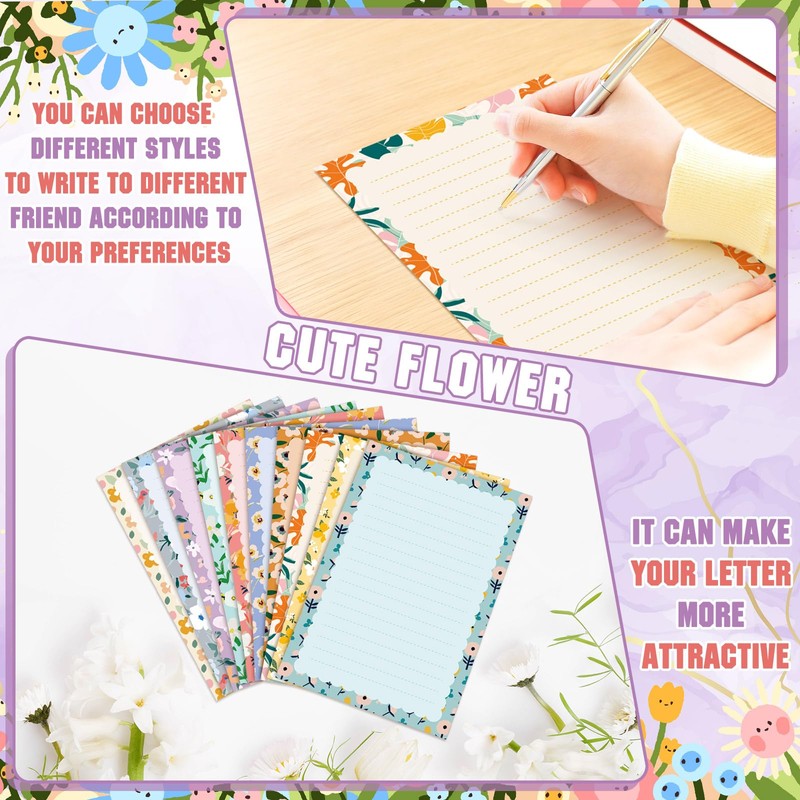 TaoBary 160 Pcs Stationery Paper Set 50 Double Sided Stationery