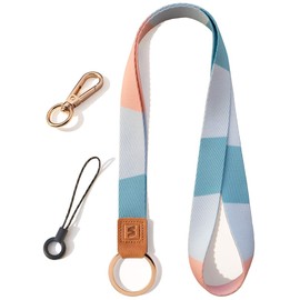 SENLLY SENLLY Umhängeband Schlüsselband Neck Lanyard strip mit und echtem Leder, für Schlüssel, ID Badge Card Holder, Ausweishülle, Mobile Handys Telefon