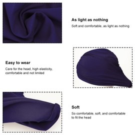 Swimming cap, swimming cap for women, swimming cap, swimming cap, turban made of pleated fabric, swimming cap, navy blue