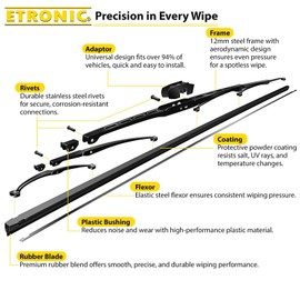 Etronic 5-Pack All Season Wiper Blades size 13" Windshield Front Left & Right - Bulk Set