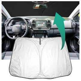 YEE PIN C5 Aircross 2023 Sonnenschutz Auto kompatibel mit Citroen C5 Aircross SUV 2018-2022 2023 2024，Faltbare Auto Sonnenschirm Frontscheibe Windschutzscheibe UV Staub Schutz
