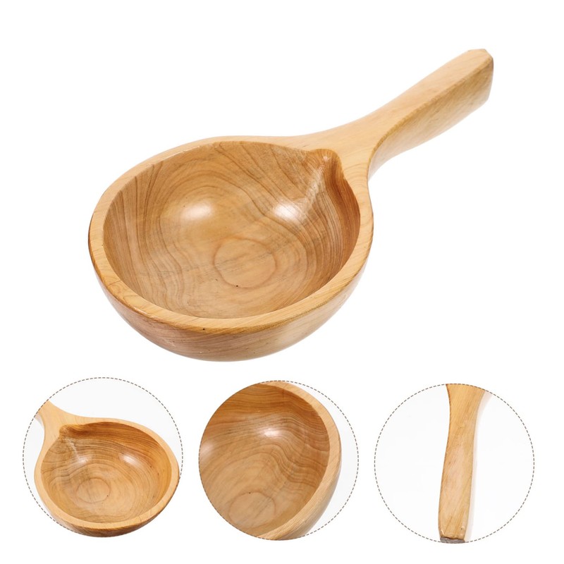 iplusmile Wood Water Scoop Ergonomic Kitchen Ladle Convenient for Home