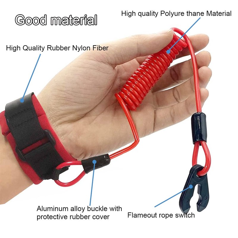 EATBALE 8M0092850 Boat Safety Kill Stop Switch Connector Lanyard Cord
