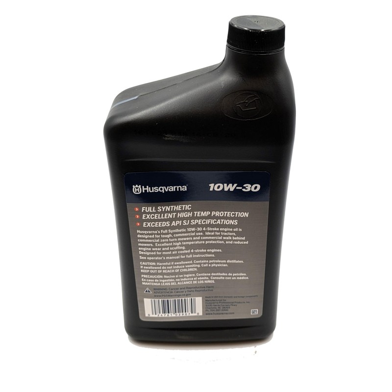 Husqvarna SAE 10W-30 Full Synthetic 4-Stroke Engine Oil Quart 593153501