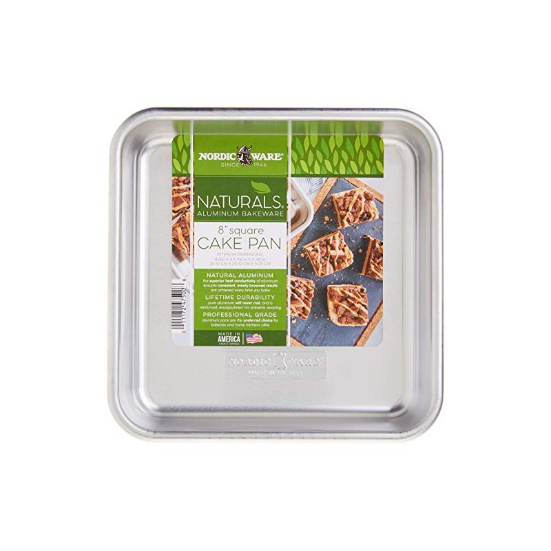 Nordic Ware 47500 Molde para Pan Cuadrado, Aluminio, 20 cm/8