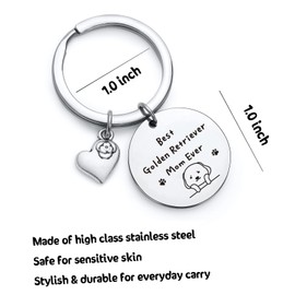 RSZOTW Golden Retriever Mom Keychain Golden Retriever Keychain Golden Retriever Lover Gift Golden Retriever Person Gift Dog Owner Owner Keyring Rescue Dog Gift Dog Walker Keychain