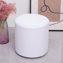 Velvet Round/Square Ottoman Covers Slipcover Stretch to Fit Outdoor/intdoor Small/Large/Extra Large Stool Slipcovers Footstool Protector Covers with Elastic Bottom(Color 2,D18xH18)