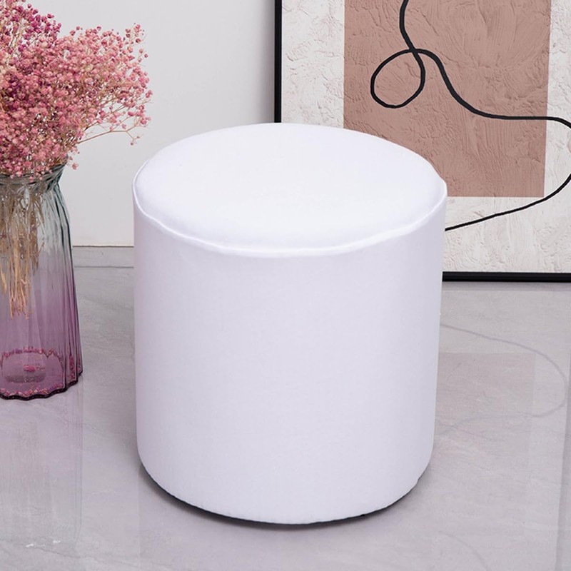 Velvet Round/Square Ottoman Covers Slipcover Stretch to Fit Outdoor/intdoor Small/Large/Extra