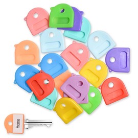 HUAJJ 20 Pcs Key Covers Caps, Soft Stretchy Key Covers for House Keys for Home Office and Garage Use（with 20 Labels）