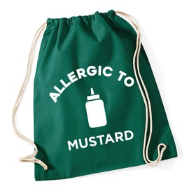 Hippowarehouse Allergic to Mustard Drawstring Cotton School Gym Bag 37cm x 46cm, 12 litres