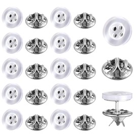10 Set 11.5mm/0.45" No Sewing White Shirt Buttons, 4-Hole Button Pins for Jeans No Tools Detachable Metal Pants Button Tightener Reusable Multi-Purpose Resin Cover up Buttons for Clothes