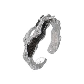 Auriselle Men's Ring Adjustable Ashes Vintage Viking Retro Irregular Open Ring Thumb Ring Gothic Jewellery Gifts for Men Boys Father 2 Types, Copper, No Gemstone