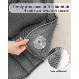 MTDLYICE Bath Pillow, Bath Pillows for Tub Neck and Back Support, Soft 4D Air Mesh Bathtub Pillow 16.5 x 17.3 INCH, with 6 Powerful Suction Cups, Bath Accessories Relaxing Gifts for Women (Gray)