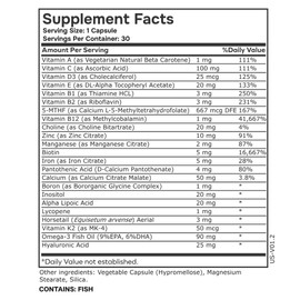 envitamin envitamin Womens Methylated Multivitamin Multimineral Horsetail, Iron, Biotin Complex with L Methylfolate for Ultra Absorption
