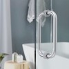 Ranbo C-Shaped 8" Back-to-Back Frameless Glass Shower Door Push Pull