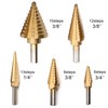Yangoutool 5PCS Titanium Step Drill Bit Set with Automatic Center