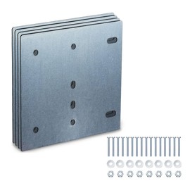 Mytee Products E-Track Backing Plate Installation Kit, Heavy Duty E-Track Rail Mounting Back Plate with Bolts, Nuts, and Washers for Enclosed Trailer, Truck, Workshop - 6" x 6-1/2"