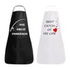 DHSBGWSX 1 Set Printed Couple Aprons, Wedding Gifts, Baking Aprons