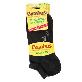 BestSale247 6-12 Pairs Unisex Bamboo Trainer Socks No Seam with Reinforced Toe and Heel - Wellness Stockings - Antibacterial, 6 pairs / black, 39 - 42