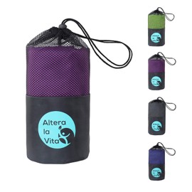 Altera la Vita Sleeping Bag Modern Microfibre 220 x 80 cm with Zip Cushion Compartment and Foot Opening Travel Sleeping Bag Ticking for Backpacking Camping Hut Hotel Ultralight Small