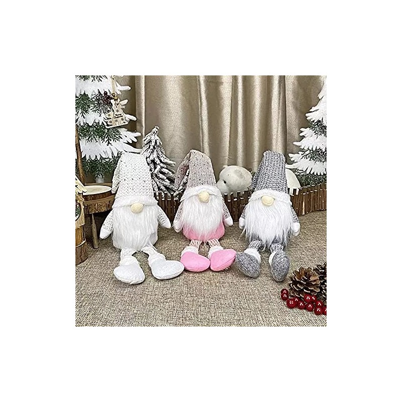 GiftShop Christmas Gnome Xmas Decorations Home Decor Grey Pink White