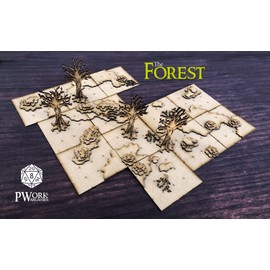 Pwork Wargames The Forest 3D Tactical Maps RPG Fantasy Dungeon Tiles Modular 3D Maps MDF 3 mm