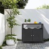 GAOMON Patio Outdoor Wicker Storage Cabinet with Shelf,Powder Coated Steel,Patio