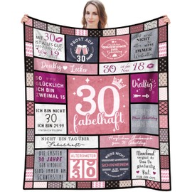 VivaJoy Blanket Birthday Gift for Women 30th Birthday - Throw Blanket, 150 x 130 cm, Gifts for Women, 30th Birthday Gift Ideas for Her, Wife, Girlfriend, Mother, Sister