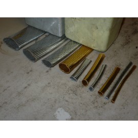 CHROME X/C 5/16" GOLD  X/C BRAIDED SLEEVING TECHFLEX 10ft