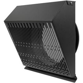 Vent Systems 10" Inch Exhaust Vent Cover with Rubber Gasket - Graphite Black Galvanized Steel - Robust and Weatherproof Outdoor Air Exhaust Box - Duct or Surface Mounting - Rain, Snow Protection