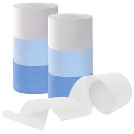 Dusty Blue and Light Blue and White Crepe Paper Streamers, Party Streamer Decorations for Various Party Festival Decorations, 6 Rolls
