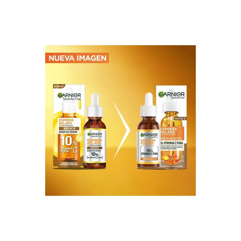 Garnier Express Aclara Sérum Noche Antimanchas con Vitamina C Pura,
