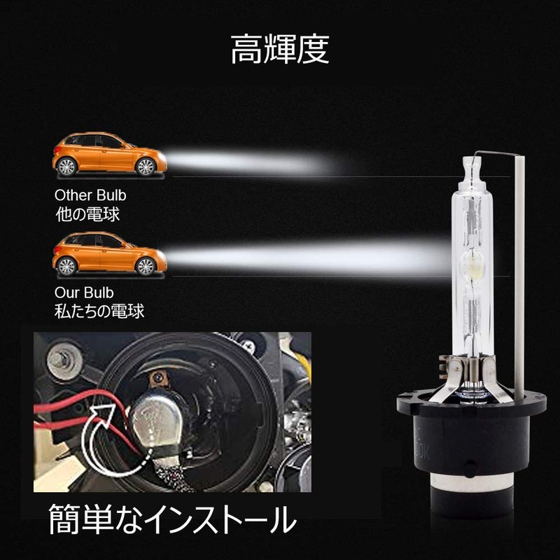 Eseastar D2C D2S D2R HID Bulb Headlight 6000K White 12V-24V
