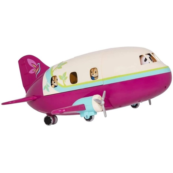 Li’l Woodzeez 5-Seater Airplane Playset – Honeysuckle Airway – 35pc Toy Set for Pretend Play with Travel Accessories – Toys and Gifts for Kids Age 3+