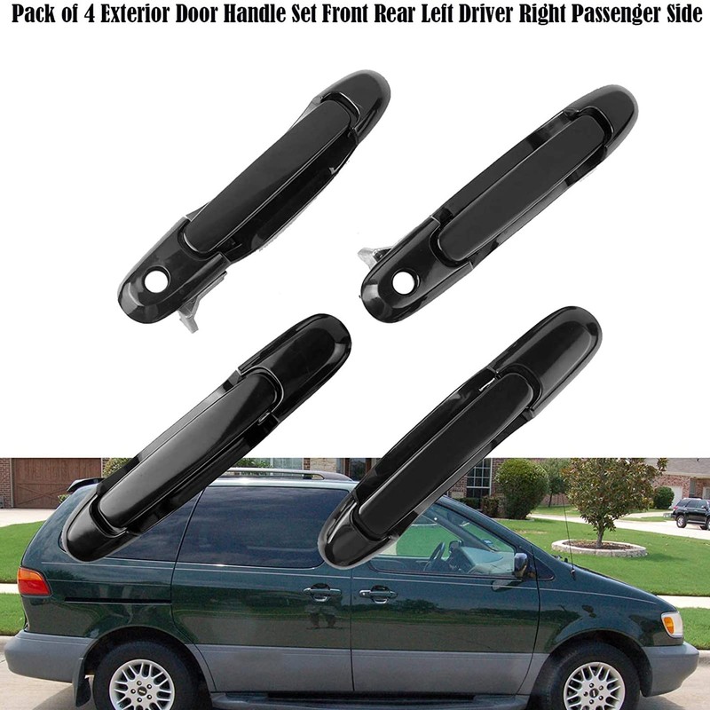 HHCSOP 7PCS Exterior Interior Door Handle Set Front Rear Left