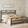 LIKIMIO California King Bed Frame, Tall Industrial Headboard 51.2 ",
