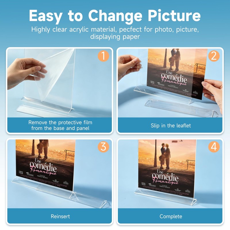 Wbtran 8x10 Inches Acrylic Picture Frame Set of 6, Vertical