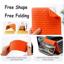 2 soportes de silicona para teléfono con aluminio, soporte plegable flexible para teléfono, soporte de escritorio universal ajustable antideslizante p
