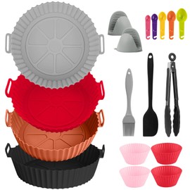 GALASALA Silicona para Freidora de Aire, 14PCS Accesorios para Freidora de Aire, Reutilizables y Antiadherentes, Adecuado para Freidora de Aire, Horno, Microondas, Baking