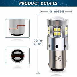 1157 White Super Bright Bulb 6000K Landscape Lighting Low Voltage Appliance Lighting Not for use on Boats Pack of 2