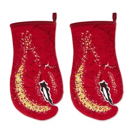DII Nautical Collection Cotton Kitchen, Oven Mitt Set, 7.5x13, Lobster Claws, 2 Piece