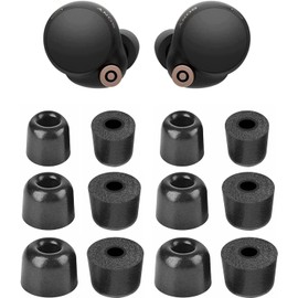 ALXCD Foam Eartips Compatible with Sony WF-1000XM4 Earbuds, S/M/L 6 Pairs Soft Memory Foam Replacement Ear Tips Earbuds Tips, Compatible with Sony WF-1000XM4 Silicon Tips XM4, 6 Pairs Black sml