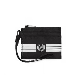 Victoria's Secret Pink Card Holder Keychain With Zip Black  NWT