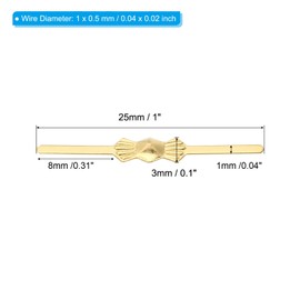 PATIKIL Chandelier Connector Clip, 300 Pack 25mm/1" Length Chandelier Bowtie Pin Replacement for Fastening Crystals Lamp Ceiling Light Parts, Golden