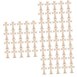 Operitacx 3 Sätze Holzkreuz-bastelarbeiten Kreuz Konfetti Miniatur Wandtattoo Spiegel Willkommen Blumendraht Wohnkultur Tischkruzifix Kreuz Mittelstücke Beige Hölzern 20 Stück * 3