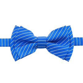 Retreez - Pajarita de microfibra tejida con diseño de rayas, azul con blanco, 4-7 Años