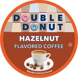 Double Donut Coffee Hazelnut Coffee in Single Serve Coffee Pods for all Hazelnut Coffee K Cups Brewers, 24 Count